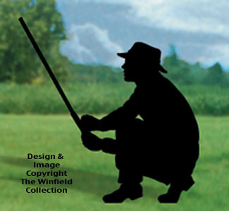 Fishing Man Shadow Woodcrafting Pattern