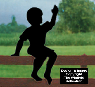 Sitting Boy Shadow Woodcraft Pattern