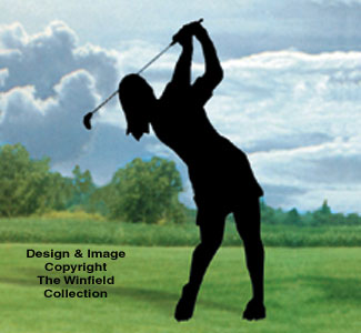 Lady Golfer Shadow Woodcrafting Pattern