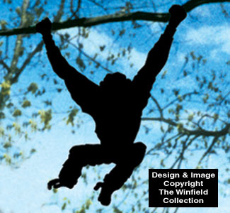 Hanging Monkey Shadow Wood Pattern