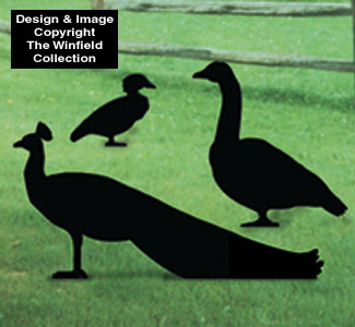 Birds #2 Yard Shadows Wood Pattern