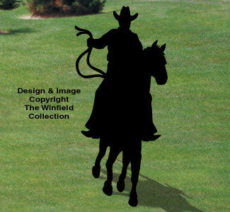 Ridin' Cowboy Shadow Woodcraft Pattern - The Winfield Collection