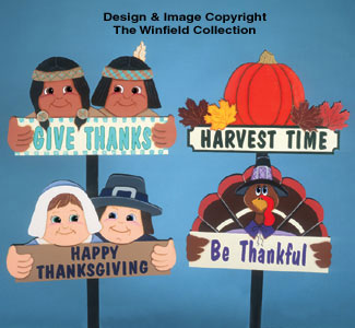 Four Thanksgiving Signs Woodcraft Pattern - The Winfield Collection