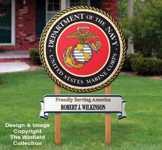 Marine Yard Sign Woodcrafting Pattern - The Winfield Collection