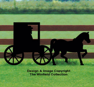 Large Amish Buggy Shadow Wood Pattern - The Winfield Collection