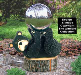 Bear Gazing Ball Holder Wood Project(F)