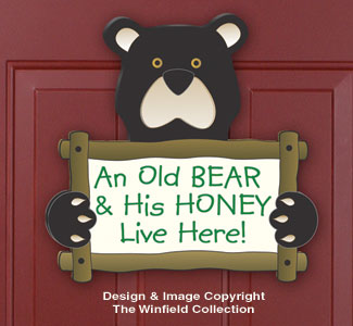 Old Bear Door Sign Woodcraft Pattern