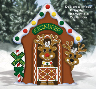 Gingerbread Reindeer Stable Wood Pattern - The Winfield Collection