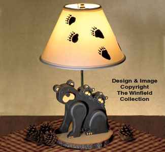 Holzbearbeitungsplan für eine Schwarzbärlampe
