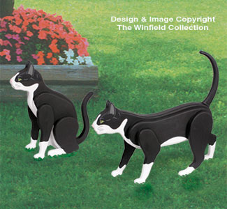 3D Life-Size Tuxedo Cats Woodcrafting Pattern - The Winfield Collection