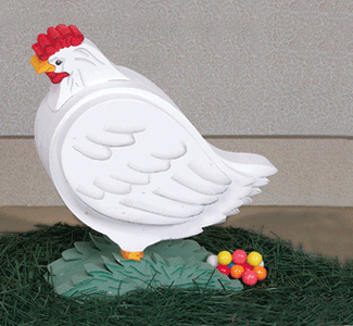 Chicken Gumball Dispenser Wood Pattern