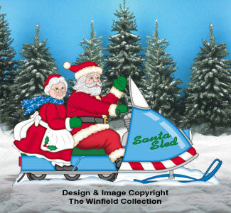 Snowmobiling Clauses Woodcraft Pattern - The Winfield Collection
