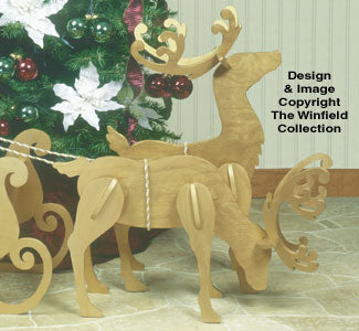 Medium/Small White Reindeer Pattern