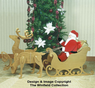 Med/Small Santa, Sleigh & Reindeer Pattern Set - The Winfield Collection