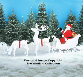 Large Santa, Sleigh & Reindeer Pattern Set - The Winfield Collection