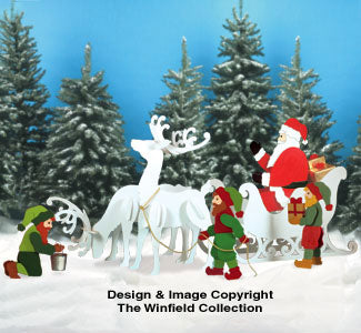 Sleigh, Deer, Santa & Elves Pattern Combo (WC5, 6, 15, 36) - The Winfield Collection