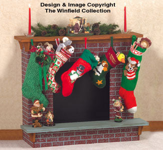 Christmas Fireplace Woodcraft Pattern