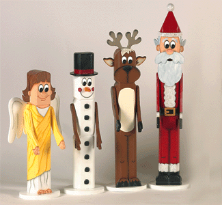 Weihnachtsstange Menschen Holzmuster