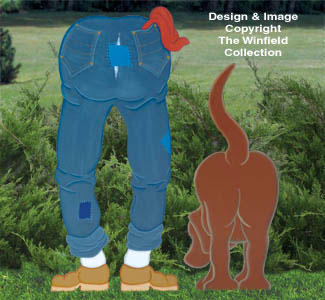 Backside Man & Dog Woodcraft Pattern