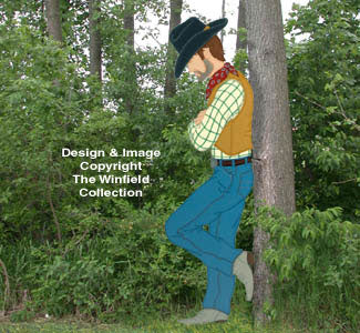 Realistic Leaning Cowboy Pattern - The Winfield Collection