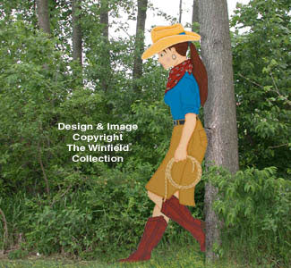 Realistic Leaning Cowgirl Pattern - The Winfield Collection