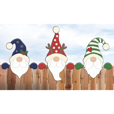 Christmas Gnome Trio Fence Peekers - The Winfield Collection
