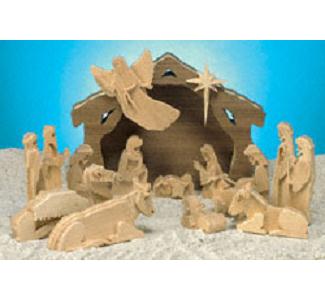 3D Nativity With Stable Scroll Saw Pattern - The Winfield Collection