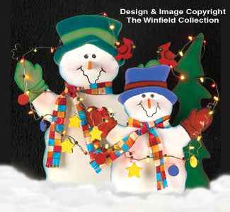 Lighted Snowmen Wood Pattern