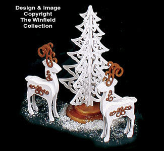 Elegant Deer & Tree Woodcraft Pattern - The Winfield Collection