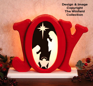Indoor Glowing Joy Nativity Wood Pattern