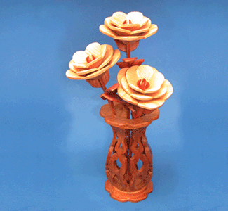 Miniature Flower and Vases Wood Pattern Set (7683DT, 7699DT, 7701DT)