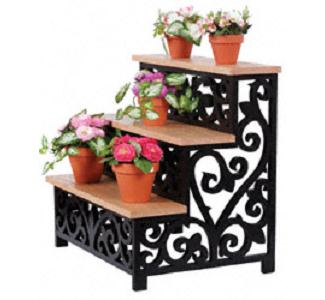 Scrolled Stairstep Plant Display Pattern