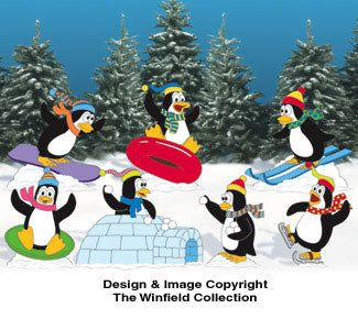 Playful Penguins Woodcrafting Pattern