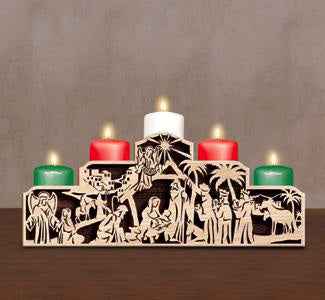Scroll Saw Nativity Candelabra Pattern