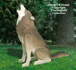 3D Life-Size Howling Wolf Wood Pattern - The Winfield Collection