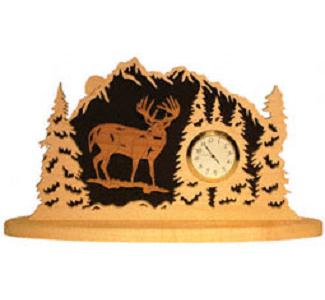 Whitetail Deer Forest Mantel Clock Project Pattern - The Winfield Collection