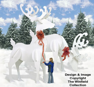 GINORMAS White Reindeer #2 Pattern - The Winfield Collection