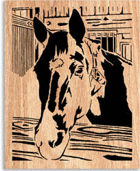 Stable Horse Scrolled Art Pattern