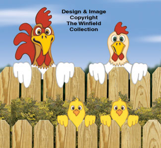 Chicken Fence Peekers Wood Pattern