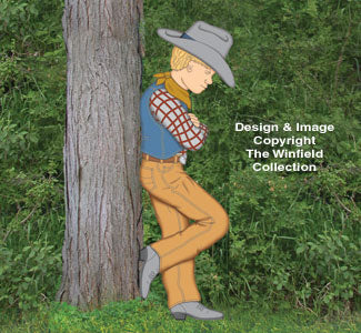 Realistic Leaning Cowboy Kid Pattern - The Winfield Collection