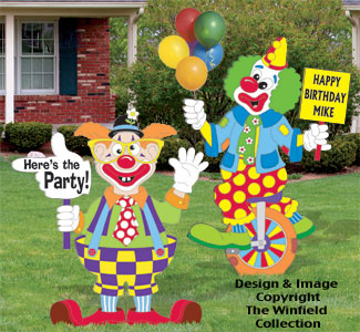 Clown Party Signs Pattern Set (W1218YD & W1412YD) - The Winfield Collection
