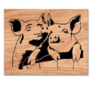 Pigs In A Basket Scrolled Art Project Pattern - The Winfield Collection