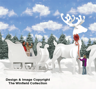 GINORMAS Sleigh and Reindeer Pattern Set (W1448CY, W1461CY, W1538CY)