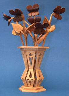 Miniature Violets & Vase Scroll Saw Pattern - The Winfield Collection