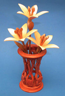 Miniature Lilies & Vase Scroll Saw Pattern