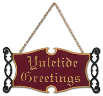 Yuletide Greetings Sign Scroll Saw Pattern - The Winfield Collection