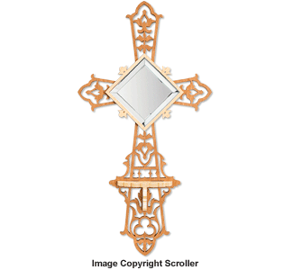 Mirrored Wall Cross With Shelf Project Pattern
