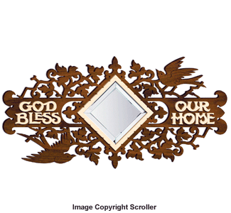 God Bless Mirrored Wall Plaque Pattern - The Winfield Collection