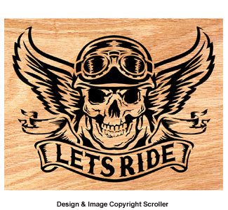 Let's Ride Scrolled Portrait Art Pattern