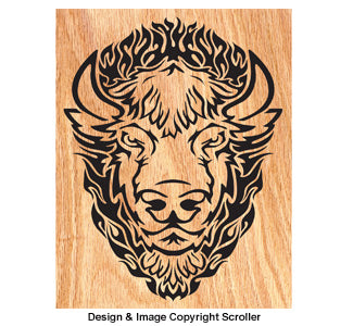 Blazing Buffalo Scrolled Art Pattern - The Winfield Collection